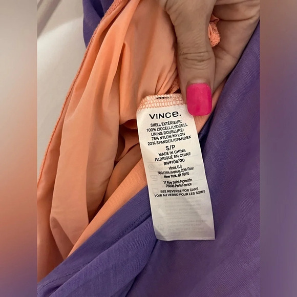 Vince Sheer 3/4 Sleeve Crew in Sugar Plum Combo - Picture 6 of 7